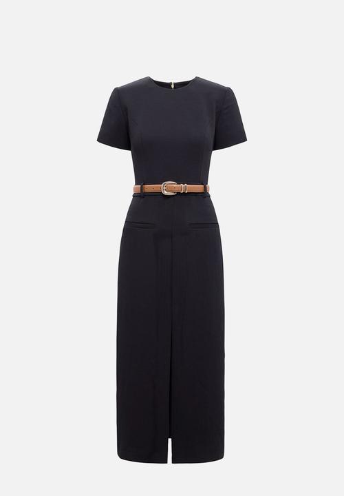 Forever New - Bailee Belted Tailored Midi Dress in Black