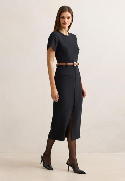 Forever New - Bailee Belted Tailored Midi Dress in Black