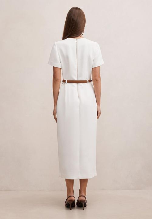 Forever New - Bailee belted tailored midi dress in porcelain