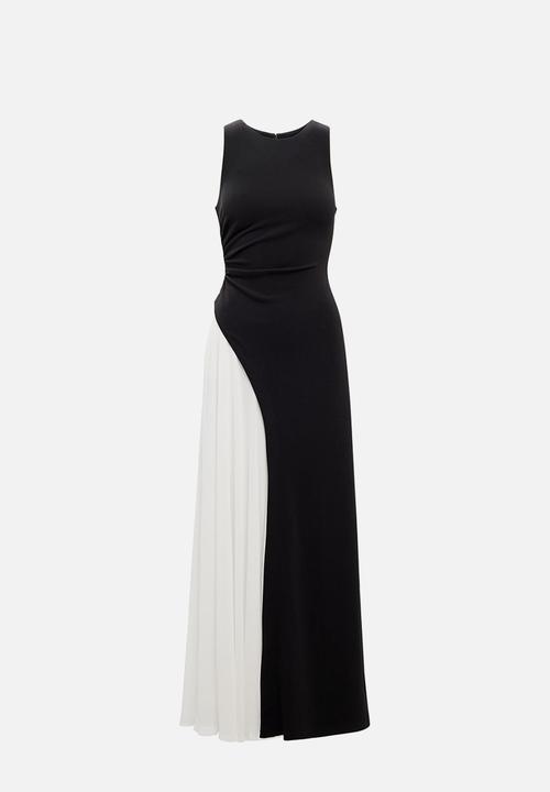 Forever New - Candace halter contrast maxi dress in black/white