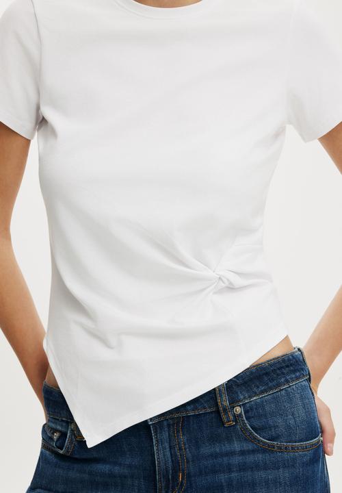 Cotton On - Twist Short Sleeve Tee - White