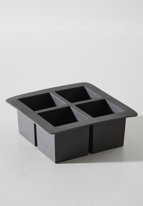 Excellent Houseware - Grande sqaure ice cube tray - Black