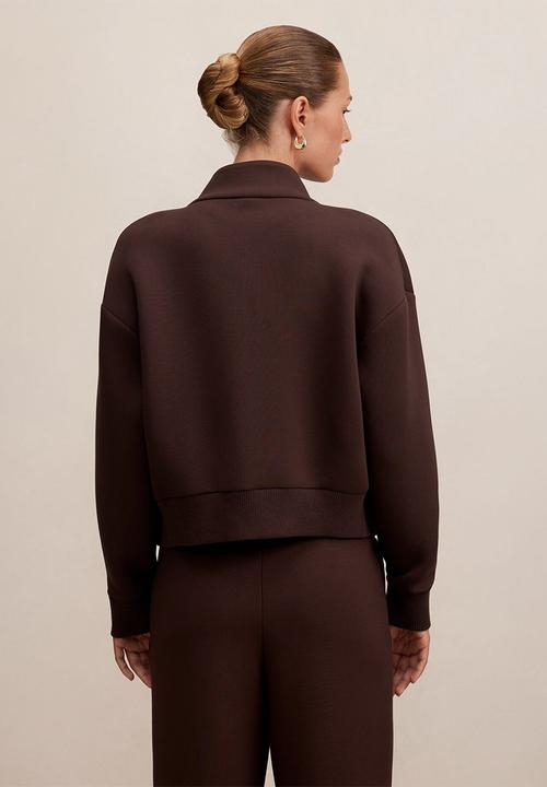 Forever New - Hannah zip lounge jacket in chocolate