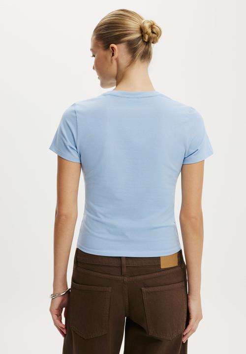 Cotton On - Twist Short Sleeve Tee - Romeo Blue