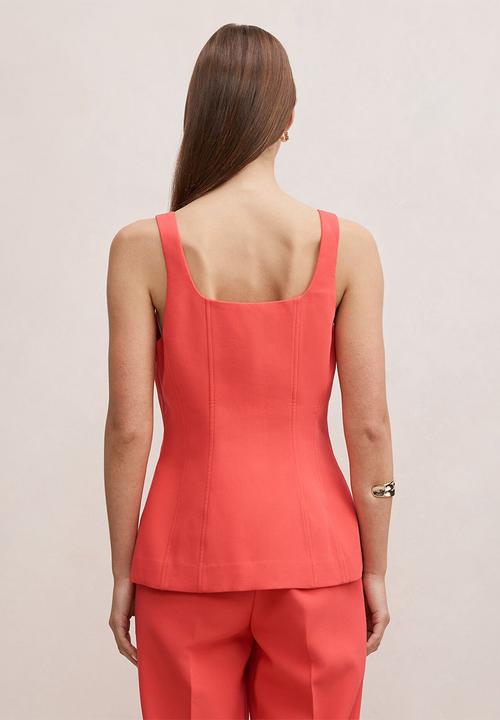 Forever New - Lee square neck waistcoat in pink suit