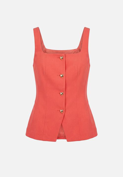Forever New - Lee square neck waistcoat in pink suit
