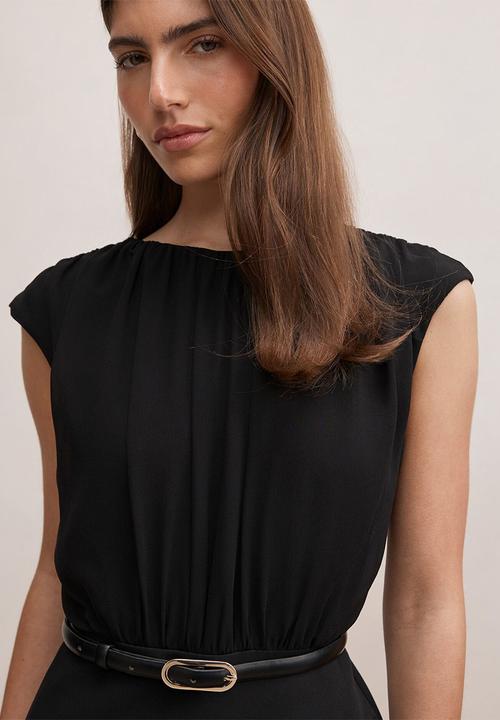 Forever New - Quinn gathered bodice mini dress in black