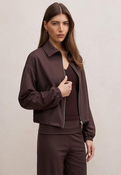 Forever New - Willow drawcord jacket in chocolate freckle