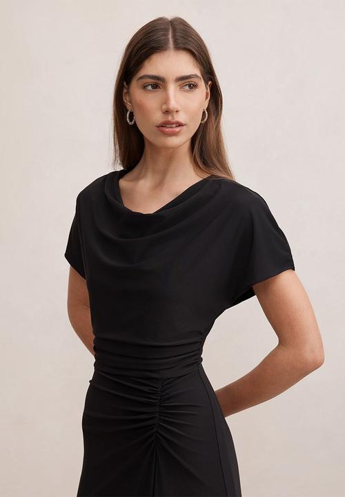 Forever New - Tahnee ruched waist midi dress in black