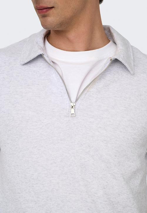 Only & Sons - Onsdavid reg half zip sweat noos - light grey melange