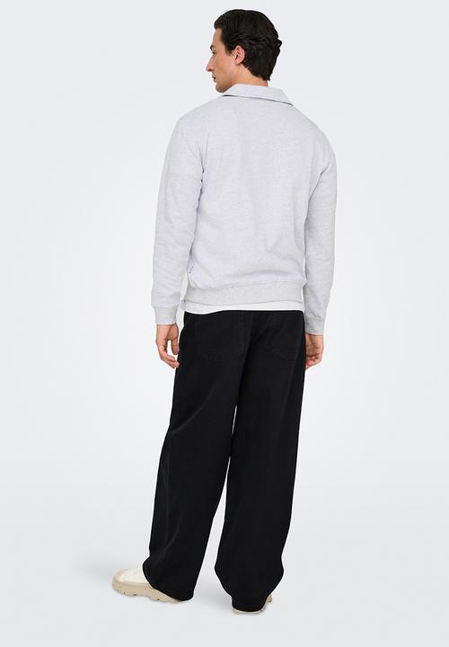 Only & Sons - Onsdavid reg half zip sweat noos - light grey melange