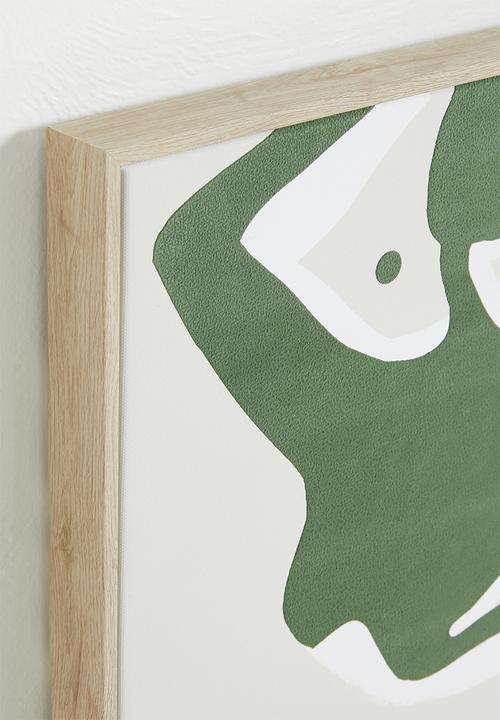 Sixth Floor - Composition Figure Framed Wall Art - Green