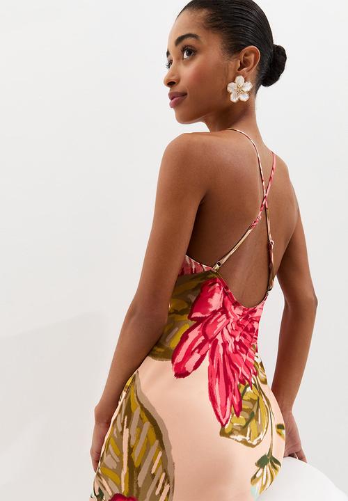 New Look - Lola lotus placement cami midi - pink