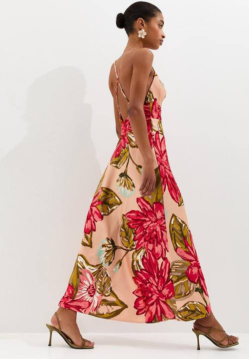 New Look - Lola lotus placement cami midi - pink