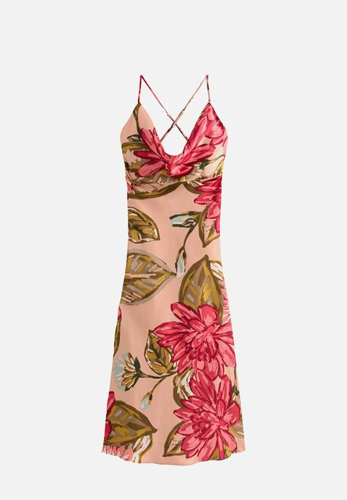 New Look - Lola lotus placement cami midi - pink