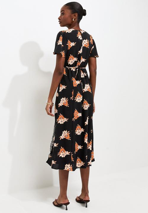 New Look - Primrose flrl lace carol midi - Black floral