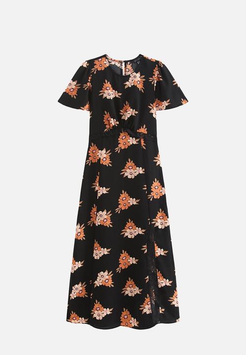 New Look - Primrose flrl lace carol midi - Black floral
