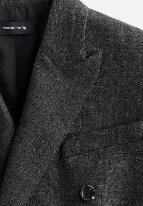 H&M - WARDROBE.NYC H&M:  Double-breasted wool blazer - dark grey marl