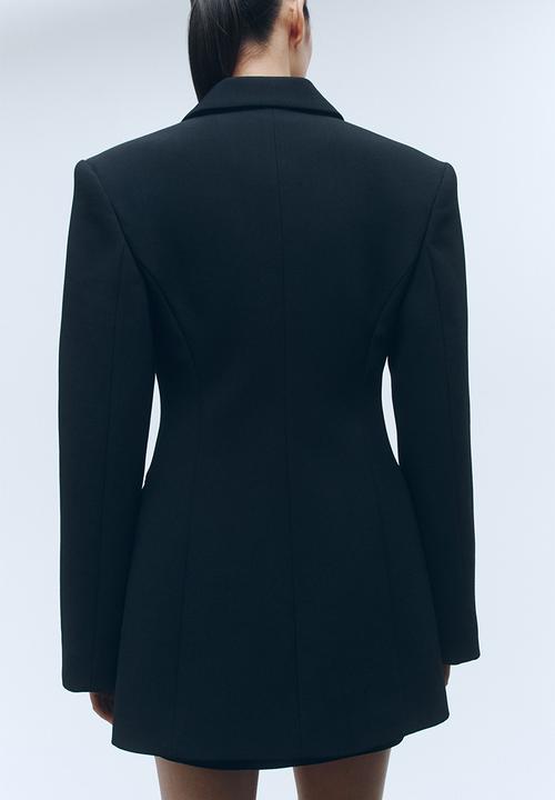 H&M - WARDROBE.NYC H&M:  Wool-blend hourglass blazer - black