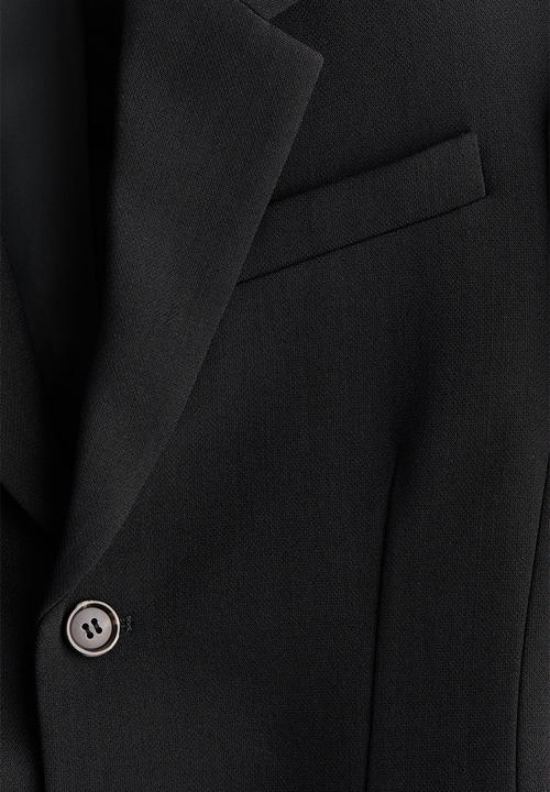 H&M - WARDROBE.NYC H&M:  Wool-blend hourglass blazer - black