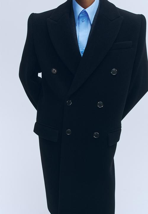 H&M - WARDROBE.NYC H&M:  Double-breasted wool coat - black