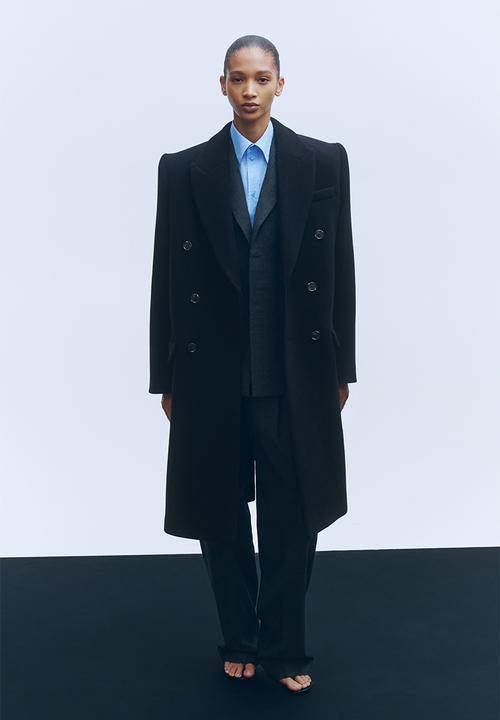H&M - WARDROBE.NYC H&M:  Double-breasted wool coat - black