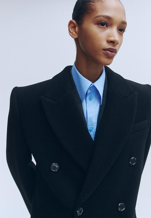 H&M - WARDROBE.NYC H&M:  Double-breasted wool coat - black