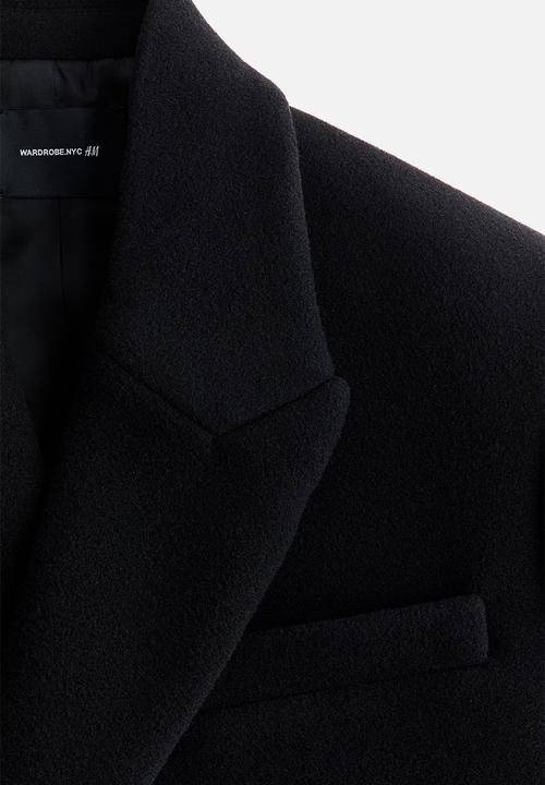 H&M - WARDROBE.NYC H&M:  Double-breasted wool coat - black
