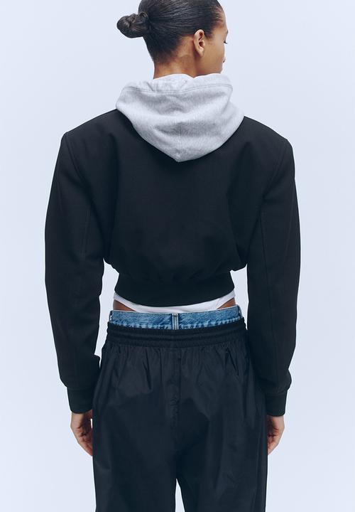 H&M - WARDROBE.NYC H&M:  Cropped wool bomber jacket - black