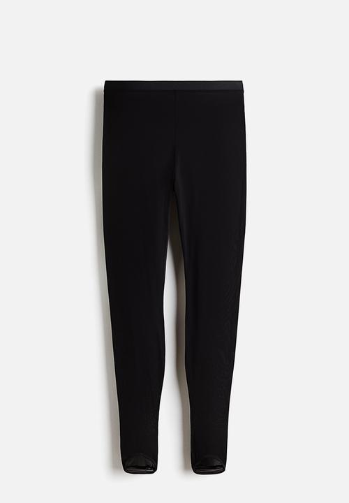 H&M - WARDROBE.NYC H&M:  Sheer stirrup leggings - black