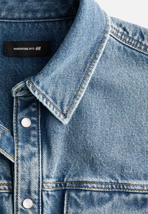 H&M - WARDROBE.NYC H&M:  Denim hourglass jacket - light denim blue