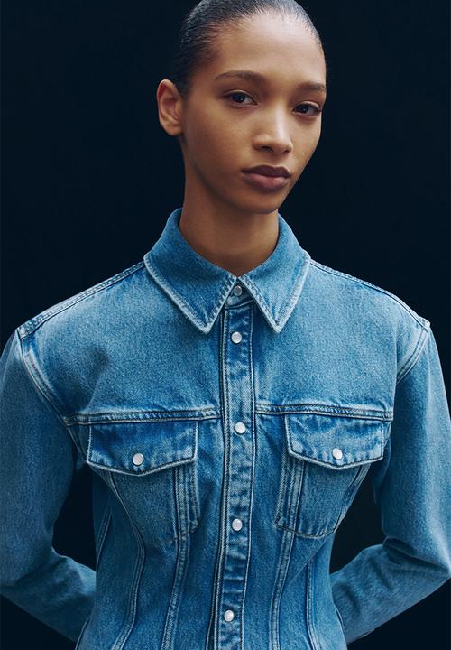 H&M - WARDROBE.NYC H&M:  Denim hourglass jacket - light denim blue