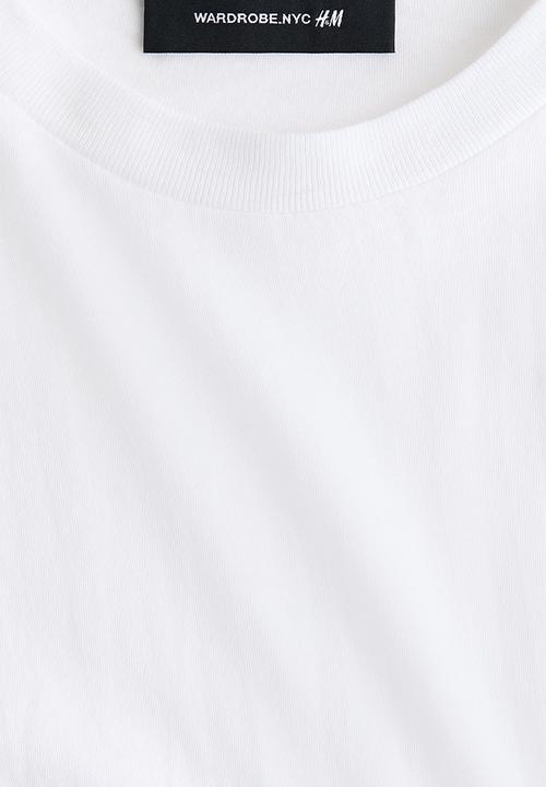 H&M - WARDROBE.NYC H&M:  Long-sleeved cotton top - white