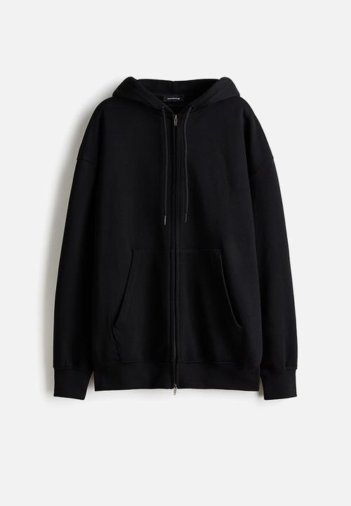H&M - WARDROBE.NYC H&M:  Oversized zip-through hoodie - black