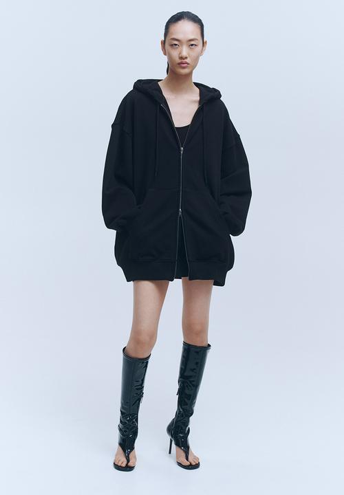 H&M - WARDROBE.NYC H&M:  Oversized zip-through hoodie - black