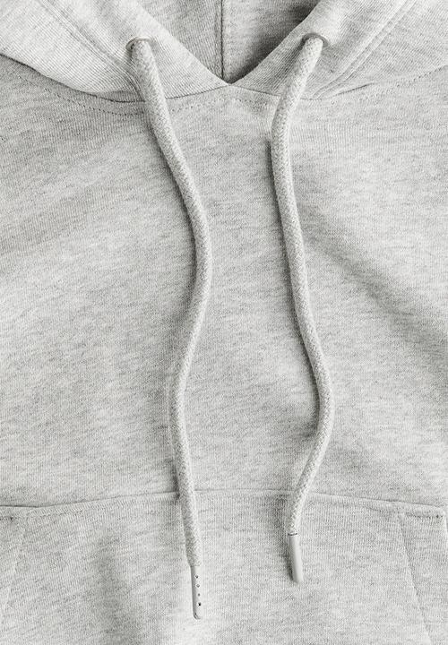 H&M - WARDROBE.NYC H&M:  Cropped hoodie - light grey marl