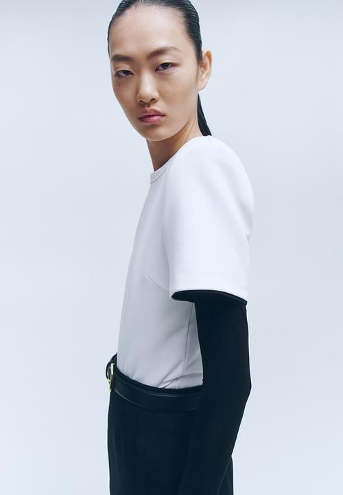 H&M - WARDROBE.NYC H&M:  Shoulder-pad body - white