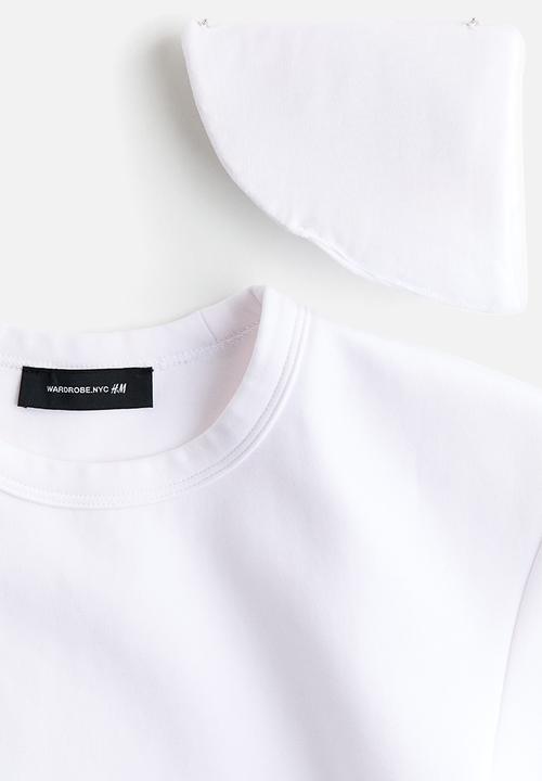 H&M - WARDROBE.NYC H&M:  Shoulder-pad body - white