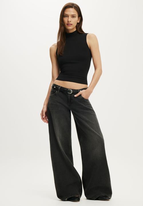 Cotton On - Low Rise Wide Jean - Pulse Black