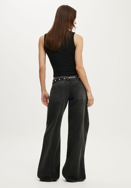 Cotton On - Low Rise Wide Jean - Pulse Black