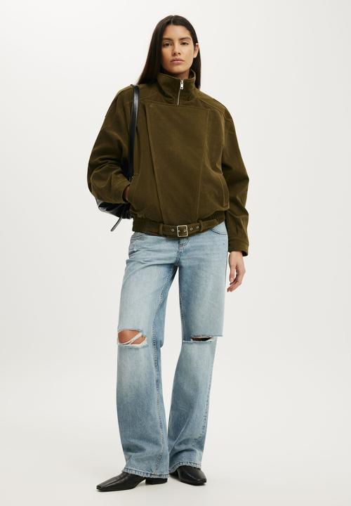 Cotton On - Cove Biker Jacket - Dark Olive