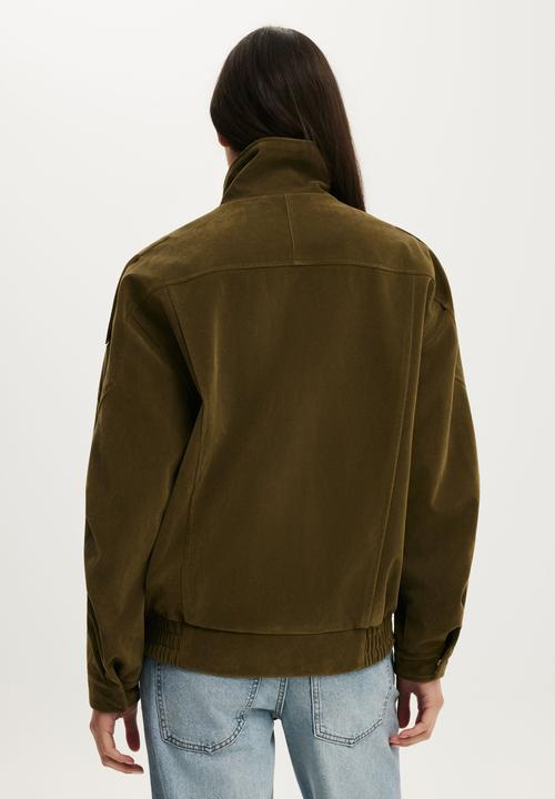 Cotton On - Cove Biker Jacket - Dark Olive