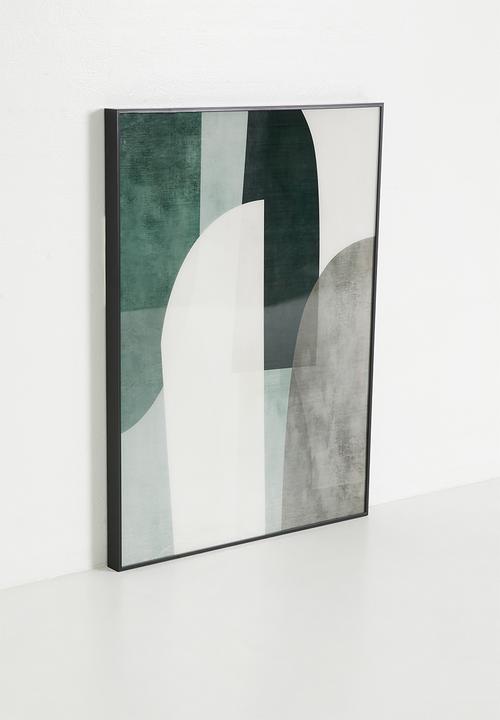 Sixth Floor - Gemini Glass Framed Wall Art - Green