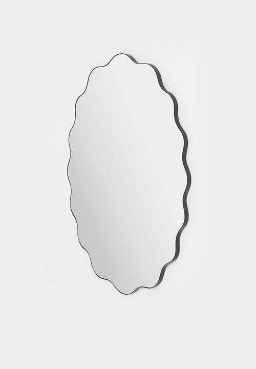 Sixth Floor - Scalloped Oval Mirror - Black 