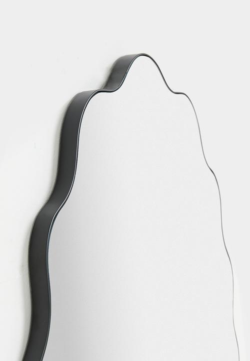 Sixth Floor - Scalloped Oval Mirror - Black 