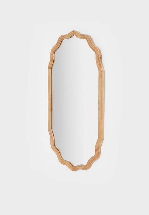 Sixth Floor - Swirl Wooden oval Mirror - Natural