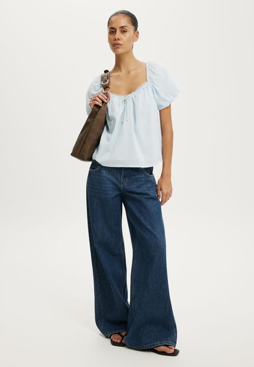 Cotton On - The Daydream Babydoll Top - Seaside Blue