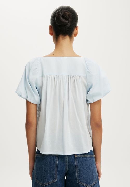 Cotton On - The Daydream Babydoll Top - Seaside Blue