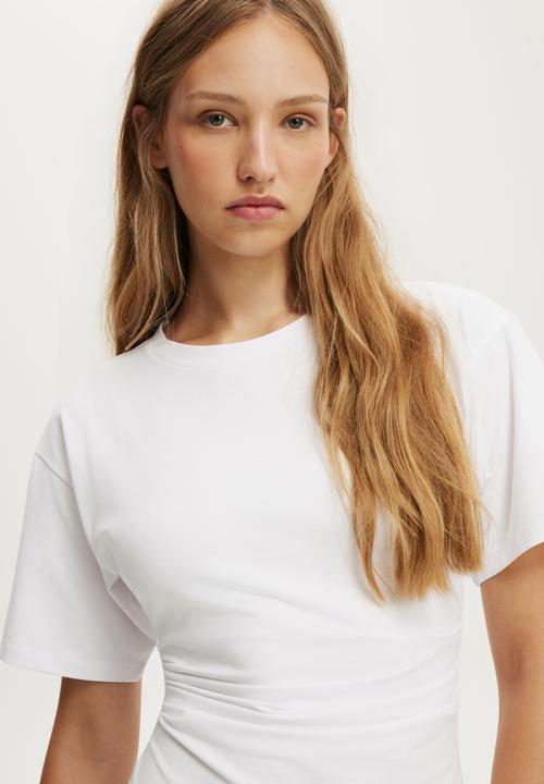 Cotton On - Boxy Tuck T-Shirt Mini Dress - White