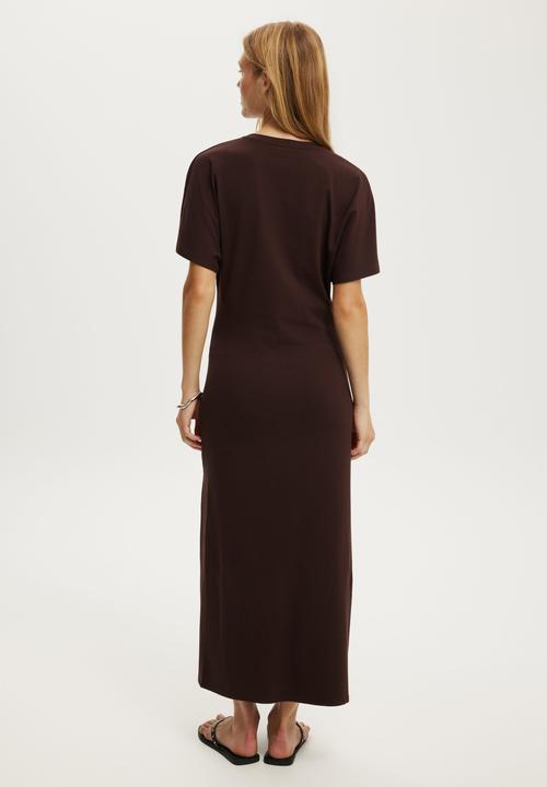 Cotton On - Twist Tee Maxi Dress - Dark Oak